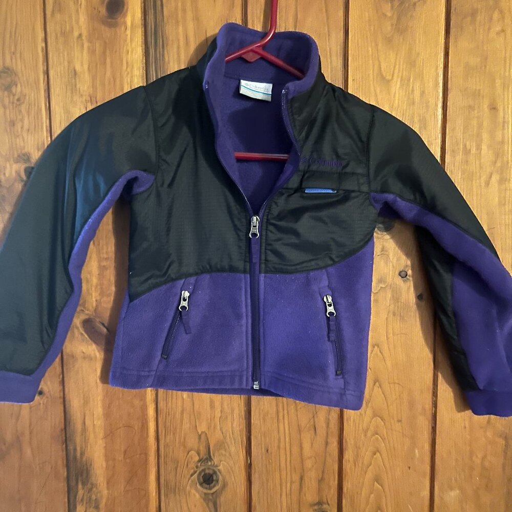 Columbia kids fleece Jacket Purple Black Zip up
